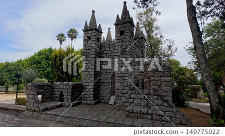 Miniature Stone Castle Replica in a Public Park in Santa Maria de Lamas Portugal Miniature Stone Castle Replica in a Public Park in Santa Maria de Lamas Portugal 140775022