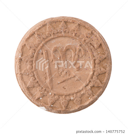 Antique ancient ceramic coin Antique ancient ceramic coin 140775752