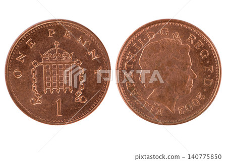 One penny coin One penny coin 140775850