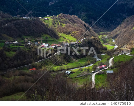 The Svaneti region of Georgia, located in the Greater Caucasus mountain The Svaneti region of Georgia, located in the Greater Caucasus mountain 140775910
