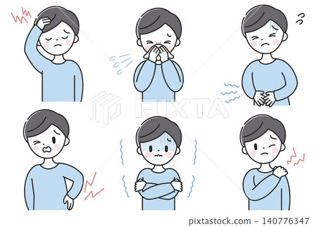 患有各種健康問題的男性 患有各種健康問題的男性 140776347