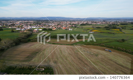 Aerial view of cultivated fields Aerial view of cultivated fields 140776364