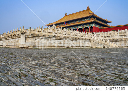 Panoramic view of Hall of Supreme Harmony, Forbidden City, Beijing ancient imperial palace Panoramic view of Hall of Supreme Harmony, Forbidden City, Beijing ancient imperial palace 140776565