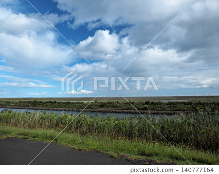 Sendai City, Miyagi Prefecture - Sendai-Watari Cycling Path (Michinoku Shiokaze Trail) Sendai City, Miyagi Prefecture - Sendai-Watari Cycling Path (Michinoku Shiokaze Trail) 140777164