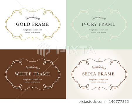 Vintage frame antique label set of 4 colors Vintage frame antique label set of 4 colors 140777223