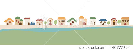 一幅輕鬆現代的街景插圖 一幅輕鬆現代的街景插圖 140777294