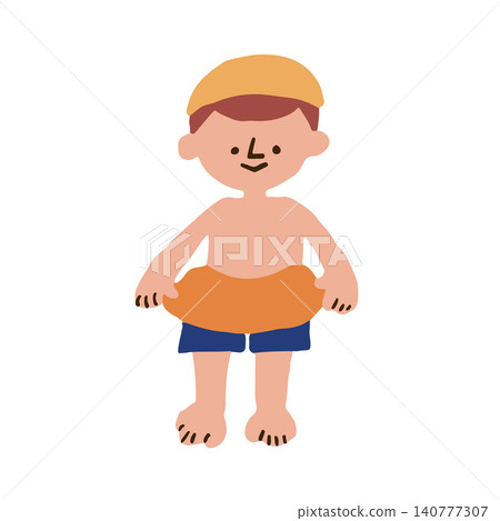 兒童游泳插圖 兒童游泳插圖 140777307