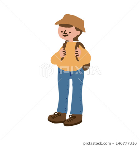 Illustration of a woman climbing a mountain Illustration of a woman climbing a mountain 140777310