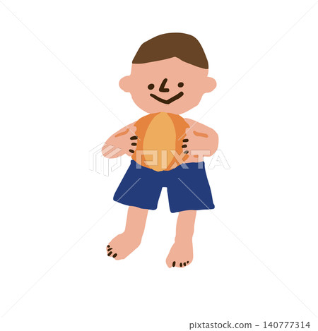 兒童游泳插圖 140777314