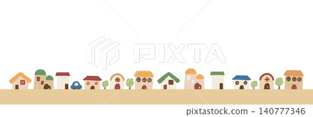Relaxed streetscape illustration 140777346