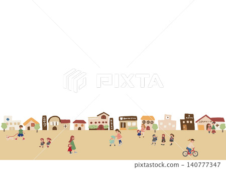 Illustration of people walking in the city 140777347