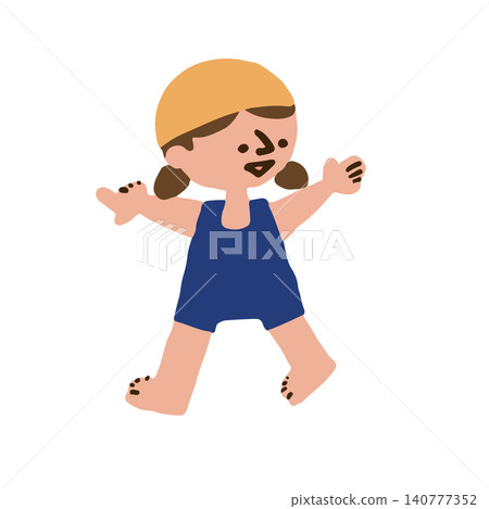 兒童游泳插圖 140777352