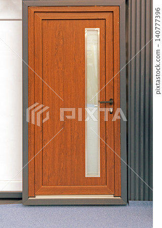 Wooden door with glass detail Wooden door with glass detail 140777396