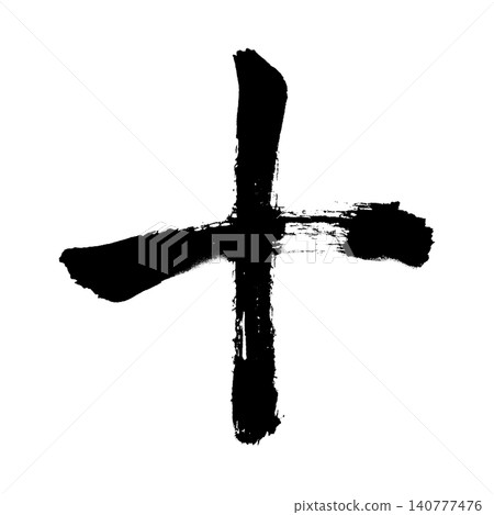 Plus sign, calligraphy brushstrokes, alpha channel Plus sign, calligraphy brushstrokes, alpha channel 140777476