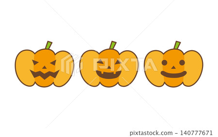 Jack-o-lantern illustration set 140777671