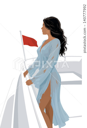 Vsai young woman enjoying luxury lifestyle on a yacht 140777992