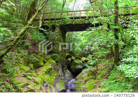 夏天,菊池溪谷,廣河原橋 夏天,菊池溪谷,廣河原橋 140778126