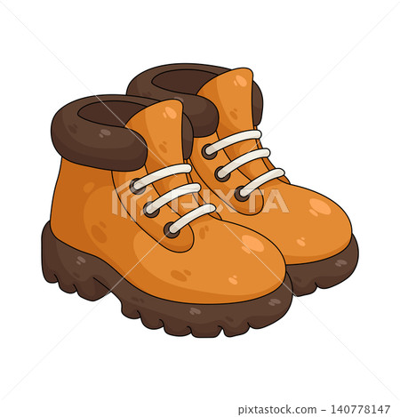 Illustration of hiking boots Illustration of hiking boots 140778147
