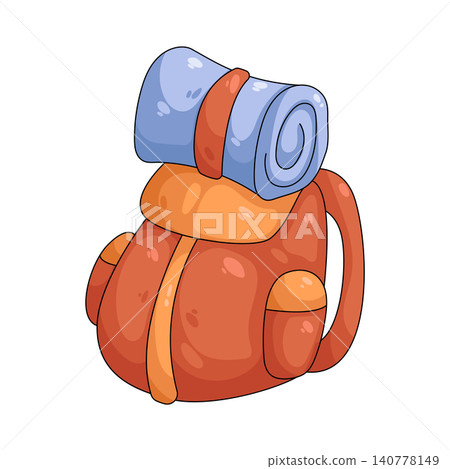 Illustration of hiking backpack Illustration of hiking backpack 140778149