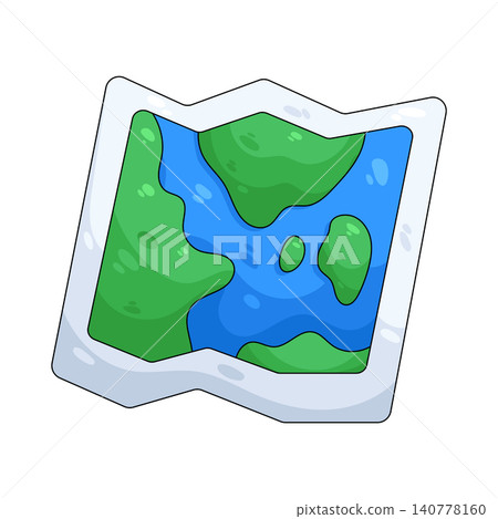 Illustration of folded map Illustration of folded map 140778160