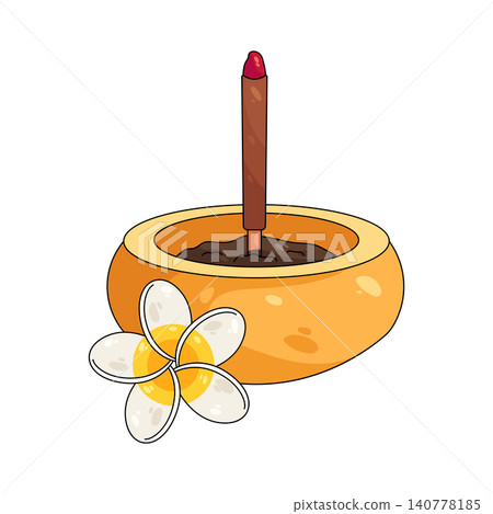 Illustration of incense pot 140778185