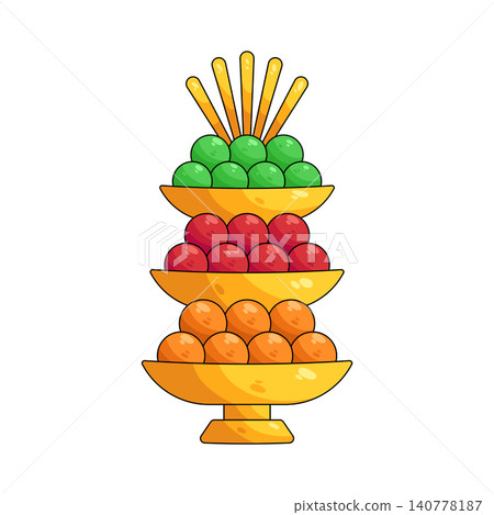 Illustration of Balinese offerings  140778187
