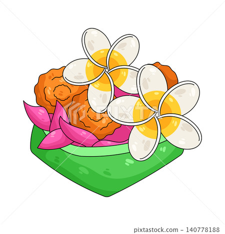 Illustration of Balinese offerings  140778188