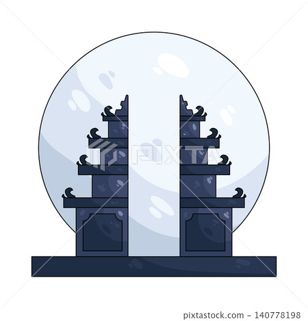 Illustration of Balinese temple gate Illustration of Balinese temple gate 140778198