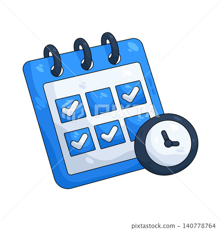 Illustration of calendar with a checkmark Illustration of calendar with a checkmark 140778764