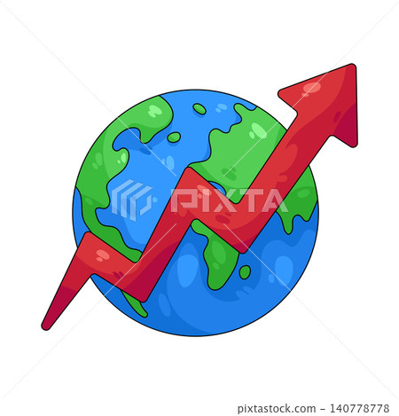 Illustration of global growth arrow Illustration of global growth arrow 140778778