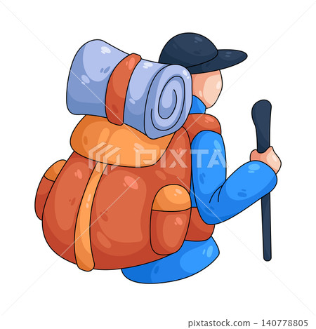 Illustration of hiker Illustration of hiker 140778805