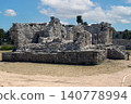 Tulum mayan ruins archaeological site in mexico under blue sky 140778994