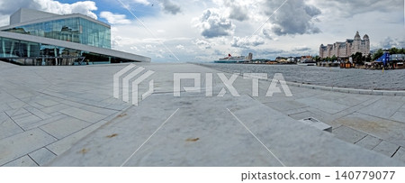 Oslo harbor and Opera House from the waterfront Oslo harbor and Opera House from the waterfront 140779077