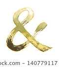 金色筆觸 & 符號，Alpha 通道 140779117