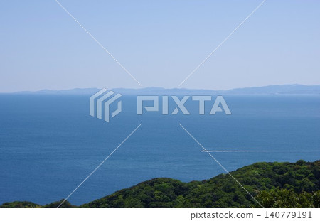 View towards Anan City, Tokushima Prefecture from Uzunooka Hill in Minamiawaji City, Hyogo Prefecture. View towards Anan City, Tokushima Prefecture from Uzunooka Hill in Minamiawaji City, Hyogo Prefecture. 140779191