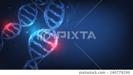 Human blue 3d dna structure with helix destroyed. 140779299