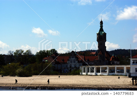 Polish Baltic Sea beautiful blue sea waves sand and beach Polish Baltic Sea beautiful blue sea waves sand and beach 140779683