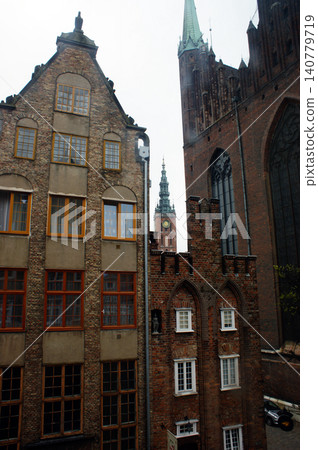 St. Mary's Basilica in Gdansk fragment of the building wall detail element St. Mary's Basilica in Gdansk fragment of the building wall detail element 140779719
