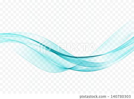 Turquoise translucent wave ribbon element isolated on background. Turquoise translucent wave ribbon element isolated on background. 140780303