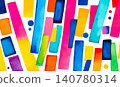 Colorful Abstract Geometric Watercolor Shapes Background, Modern Artistic Pattern 140780314