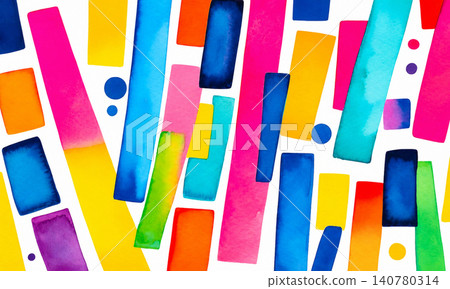 Colorful Abstract Geometric Watercolor Shapes Background, Modern Artistic Pattern Colorful Abstract Geometric Watercolor Shapes Background, Modern Artistic Pattern 140780314