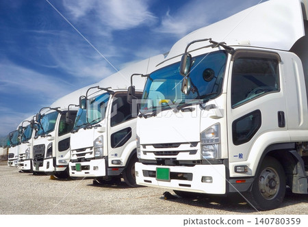 The refreshing contrast between the blue sky and the white truck. The refreshing contrast between the blue sky and the white truck. 140780359