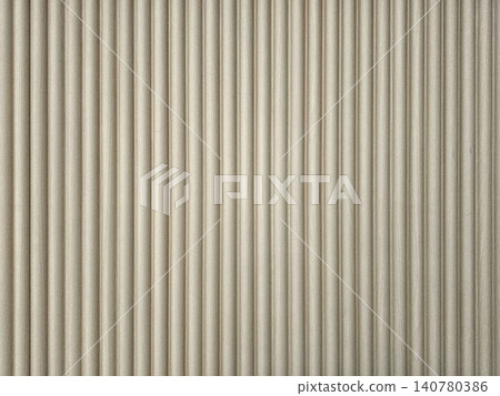 Ribbed Cream Wallpaper with Realistic Wood Panel Effect, Minimalist Vertical Texture for Modern Interior Wall Decor and Premium Backdrop. 140780386