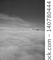從飛機上看到的雲海（黑白照片） 140780444