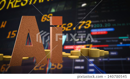 Artificial Intelligence Transforming Global Financial Markets 3d render. Artificial Intelligence Transforming Global Financial Markets 3d render. 140780545