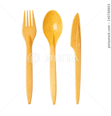 Biodegradable wheat straw cutlery for sustainable eating Biodegradable wheat straw cutlery for sustainable eating 140780603