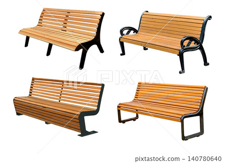 Wooden park benches providing outdoor seating for public spaces Wooden park benches providing outdoor seating for public spaces 140780640