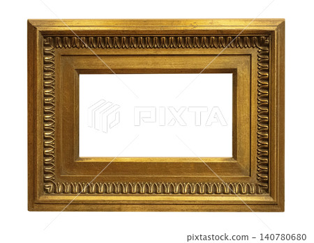 Ornate antique gold picture frame with carving details Ornate antique gold picture frame with carving details 140780680