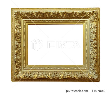 Gold ornate antique frame empty background template 140780690