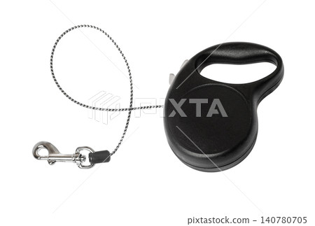 Black retractable dog leash with metal snap hook Black retractable dog leash with metal snap hook 140780705